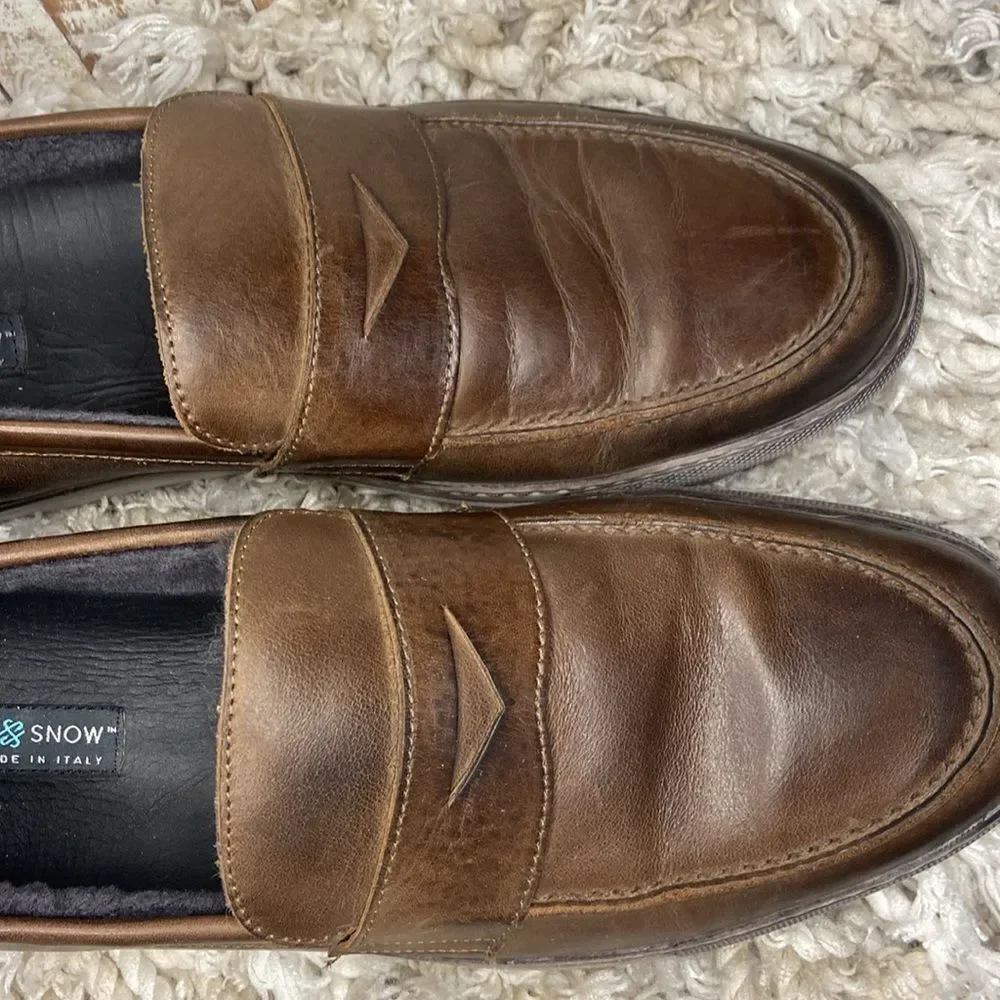 Ross & Snow Brown Matteo Shearling Loafer Sneaker Handmade  display picture 3